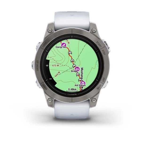Смарт-годинник Garmin Epix Pro (Gen 2) - Sapphire Edition 47 mm - титан з ремінцем кольору молочного кварцу