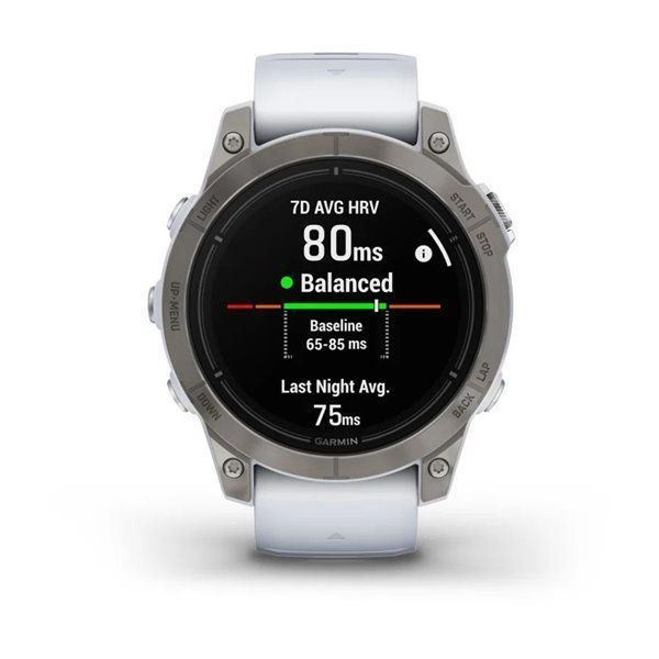Смарт-годинник Garmin Epix Pro (Gen 2) - Sapphire Edition 47 mm - титан з ремінцем кольору молочного кварцу