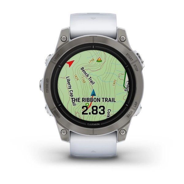 Смарт-годинник Garmin Epix Pro (Gen 2) - Sapphire Edition 47 mm - титан з ремінцем кольору молочного кварцу