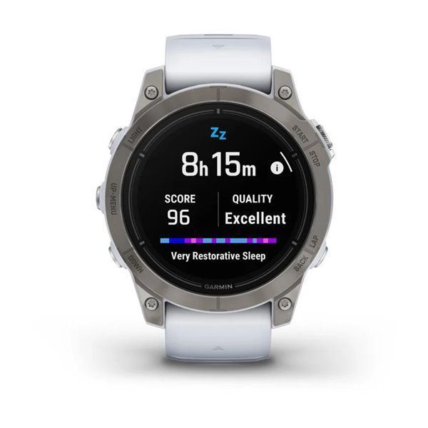Смарт-годинник Garmin Epix Pro (Gen 2) - Sapphire Edition 47 mm - титан з ремінцем кольору молочного кварцу