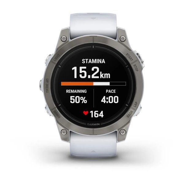 Смарт-годинник Garmin Epix Pro (Gen 2) - Sapphire Edition 47 mm - титан з ремінцем кольору молочного кварцу
