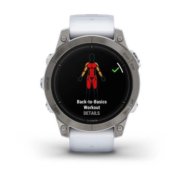 Смарт-годинник Garmin Epix Pro (Gen 2) - Sapphire Edition 47 mm - титан з ремінцем кольору молочного кварцу