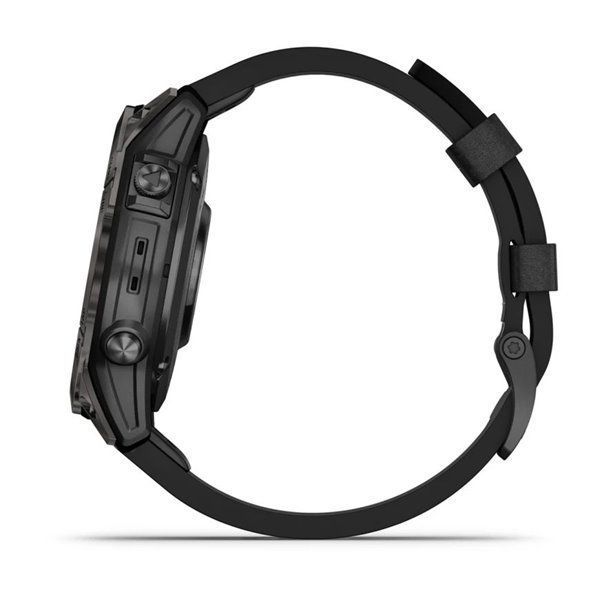 Смарт-годинник Garmin Epix Pro (Gen 2) - Sapphire Edition 47 mm - темно-сірий титан DLC Carbon зі шкіряним ремінцем