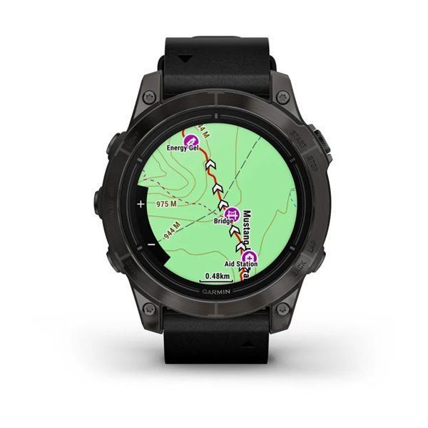 Смарт-годинник Garmin Epix Pro (Gen 2) - Sapphire Edition 47 mm - темно-сірий титан DLC Carbon зі шкіряним ремінцем