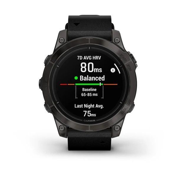 Смарт-годинник Garmin Epix Pro (Gen 2) - Sapphire Edition 47 mm - темно-сірий титан DLC Carbon зі шкіряним ремінцем