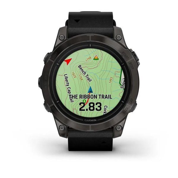 Смарт-годинник Garmin Epix Pro (Gen 2) - Sapphire Edition 47 mm - темно-сірий титан DLC Carbon зі шкіряним ремінцем