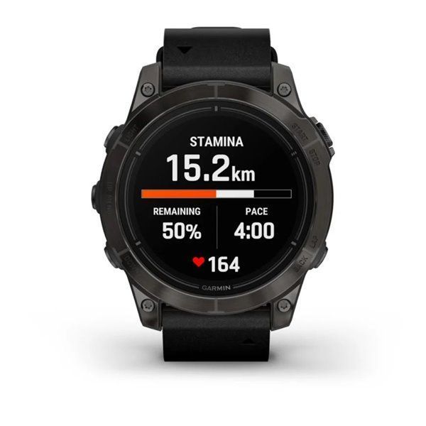 Смарт-годинник Garmin Epix Pro (Gen 2) - Sapphire Edition 47 mm - темно-сірий титан DLC Carbon зі шкіряним ремінцем