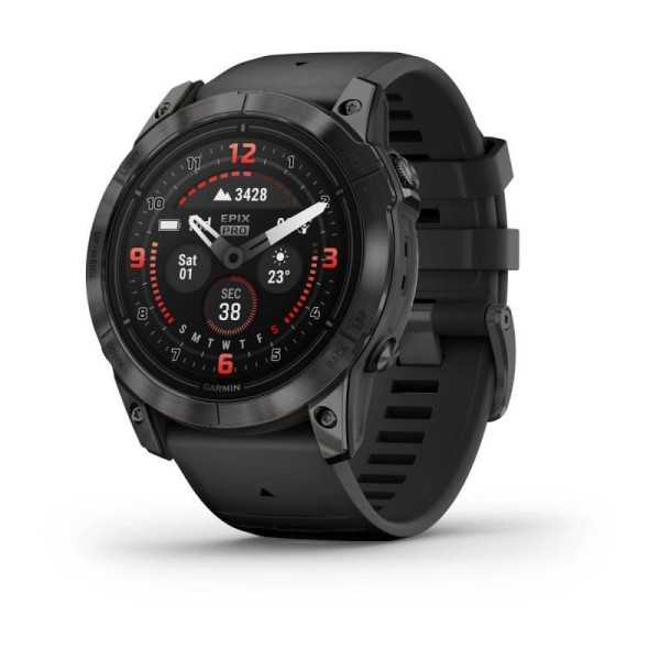 Garmin Epix Pro (Gen 2) - Sapphire Edition 51mm Smartwatch - Titanium Gray DLC Carbon with Black Strap