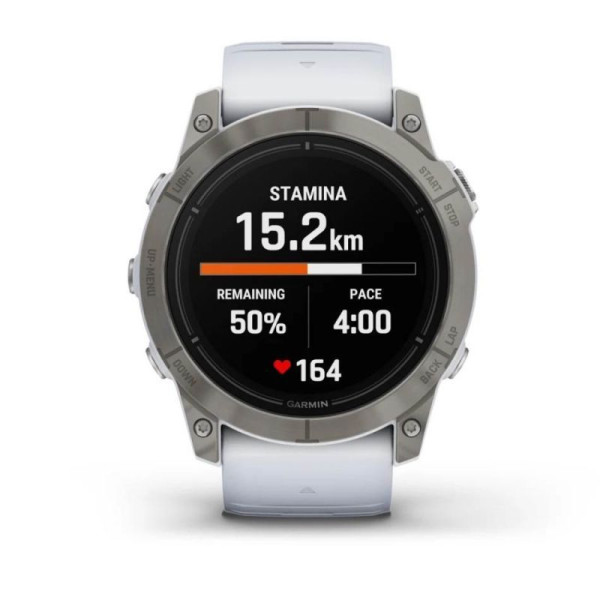 Смарт-часы Garmin Epix Pro (Gen 2) - Sapphire Edition 51 mm - титан с ремешком цвета молочного кварца