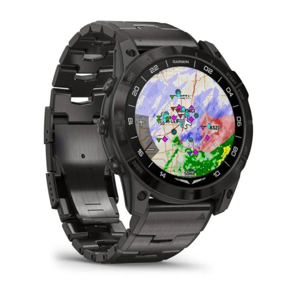 Garmin D2 Mach 1 Pro smartwatch with ventilated titanium bracelet