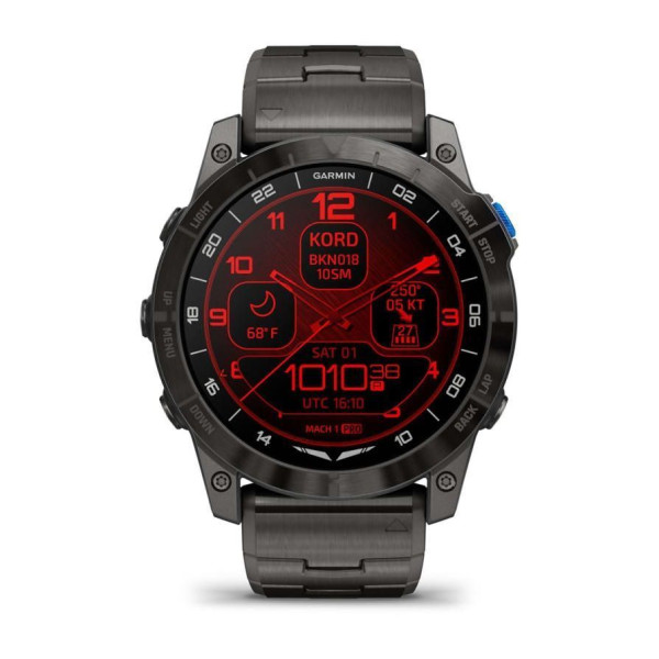 Garmin D2 Mach 1 Pro smartwatch with ventilated titanium bracelet