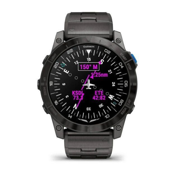Garmin D2 Mach 1 Pro smartwatch with ventilated titanium bracelet