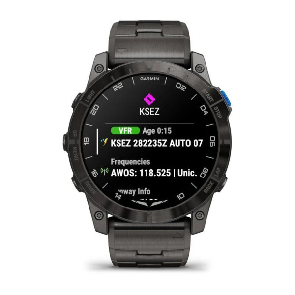 Garmin D2 Mach 1 Pro smartwatch with ventilated titanium bracelet