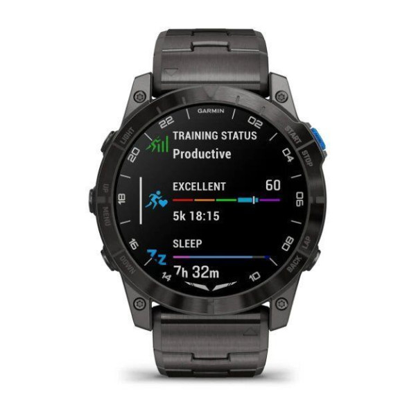 Garmin D2 Mach 1 Pro smartwatch with ventilated titanium bracelet