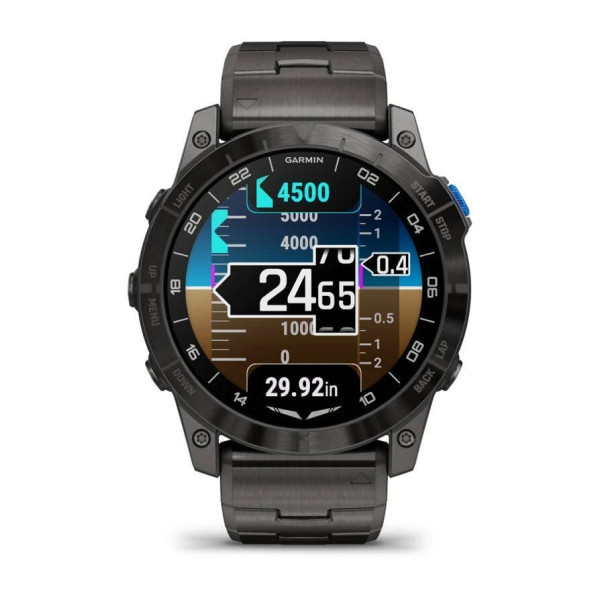 Garmin D2 Mach 1 Pro smartwatch with ventilated titanium bracelet