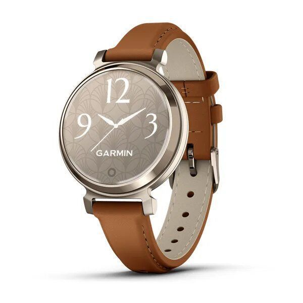 Смарт-часы Garmin Lily 2 Classic кремово-золотистые, светло-коричневый кожаный ремешок