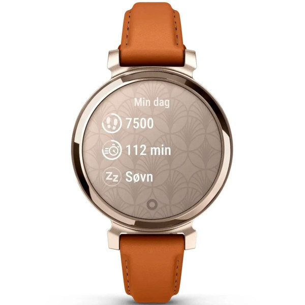 Смарт-часы Garmin Lily 2 Classic кремово-золотистые, светло-коричневый кожаный ремешок