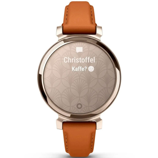 Смарт-часы Garmin Lily 2 Classic кремово-золотистые, светло-коричневый кожаный ремешок
