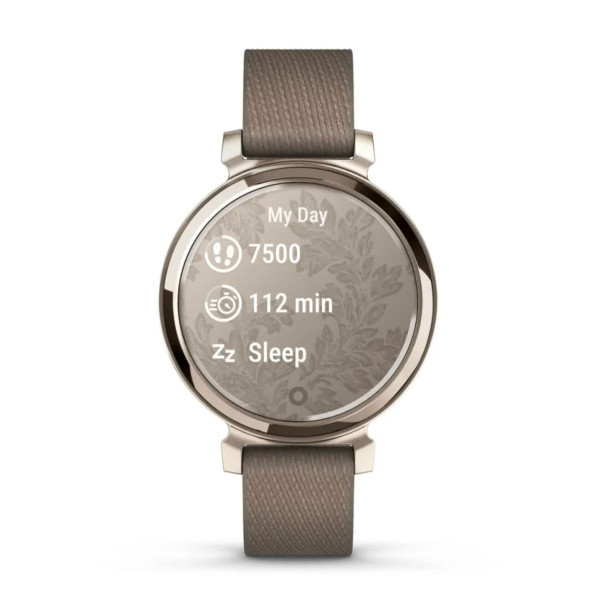 Смарт-годинник Garmin Lily 2 Classic кремово-золотистий, ремінець з нейлону кавового кольору