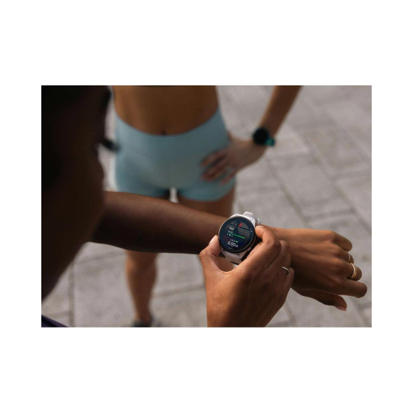 Смарт-часы Garmin Forerunner 165, силиконовый ремешок цвета туманно-серый/белый камень