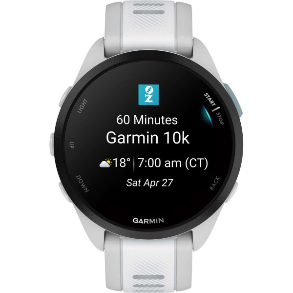 Смарт-часы Garmin Forerunner 165, силиконовый ремешок цвета туманно-серый/белый камень