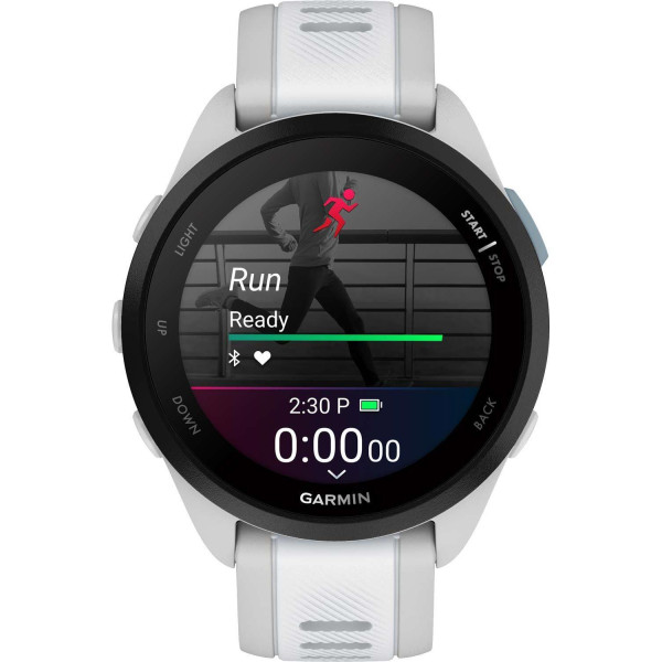 Смарт-часы Garmin Forerunner 165, силиконовый ремешок цвета туманно-серый/белый камень