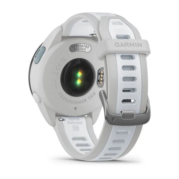 Смарт-часы Garmin Forerunner 165, силиконовый ремешок цвета туманно-серый/белый камень
