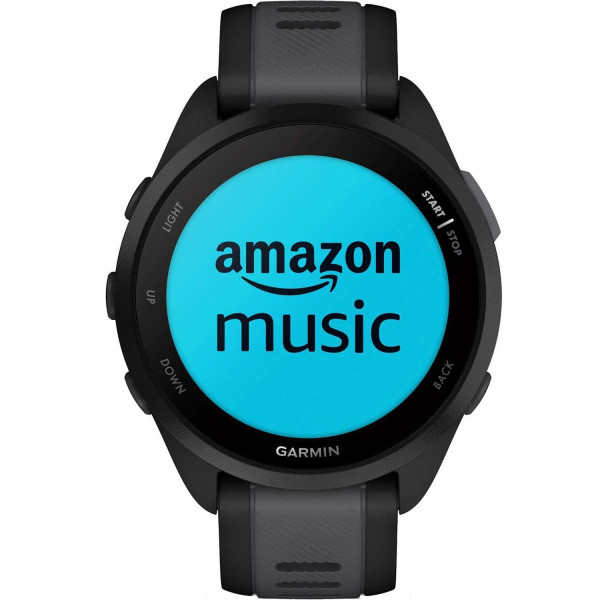 Смарт-часы Garmin Forerunner 165 Music, черный/сланцево-серый силиконовый ремешок