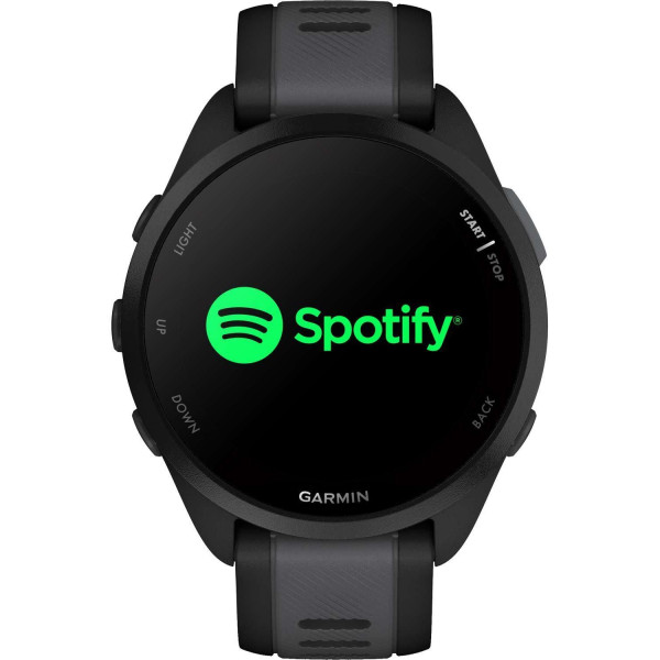 Смарт-часы Garmin Forerunner 165 Music, черный/сланцево-серый силиконовый ремешок