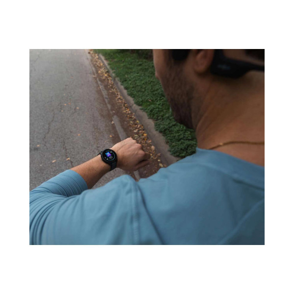 Смарт-часы Garmin Forerunner 165 Music, черный/сланцево-серый силиконовый ремешок