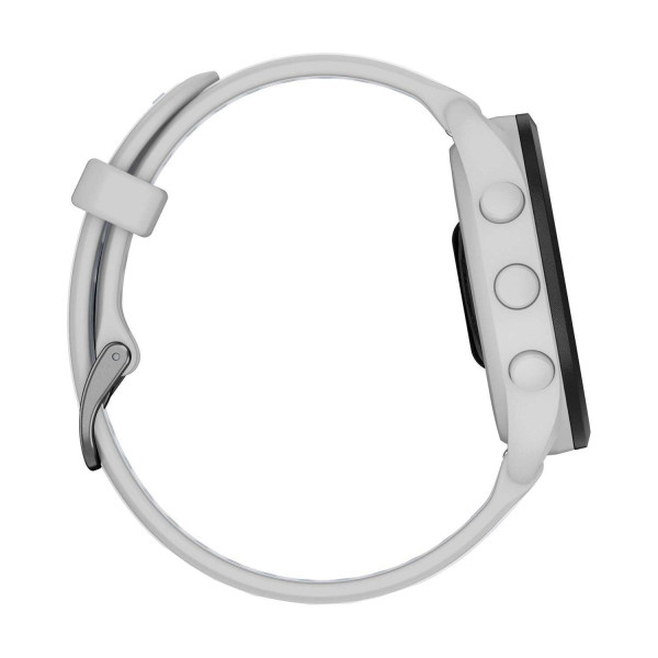 Смарт-годинник Garmin Forerunner 165 Music, силіконовий ремінець кольору туманно-сірий/білий камінь