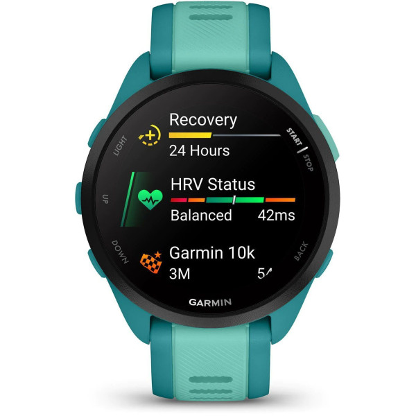 Смарт-часы Garmin Forerunner 165 Music, силиконовый ремешок цвета бирюзовый/аква