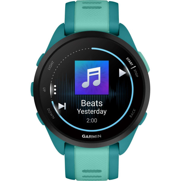 Смарт-часы Garmin Forerunner 165 Music, силиконовый ремешок цвета бирюзовый/аква