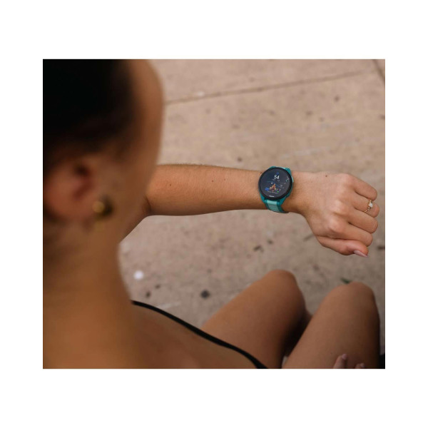 Смарт-часы Garmin Forerunner 165 Music, силиконовый ремешок цвета бирюзовый/аква
