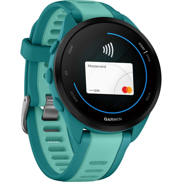 Смарт-часы Garmin Forerunner 165 Music, силиконовый ремешок цвета бирюзовый/аква