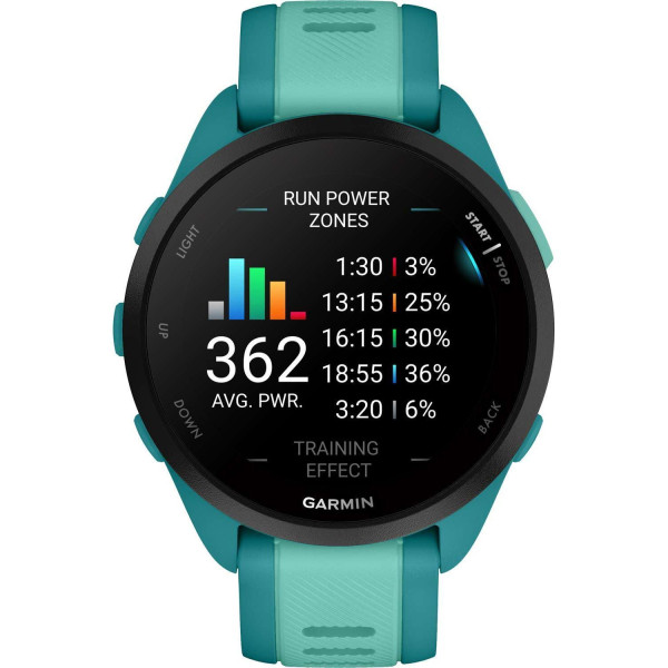 Смарт-часы Garmin Forerunner 165 Music, силиконовый ремешок цвета бирюзовый/аква