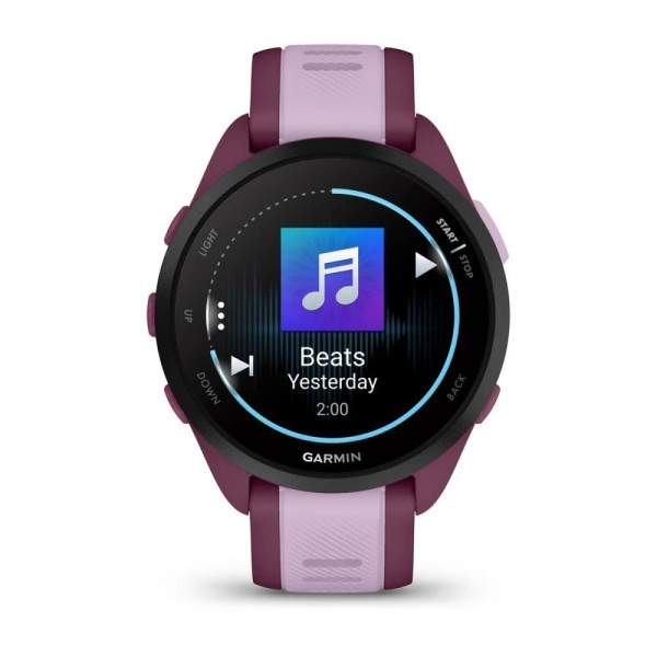 Смарт-часы Garmin Forerunner 165 Music, силиконовый ремешок ягодно-сиреневый