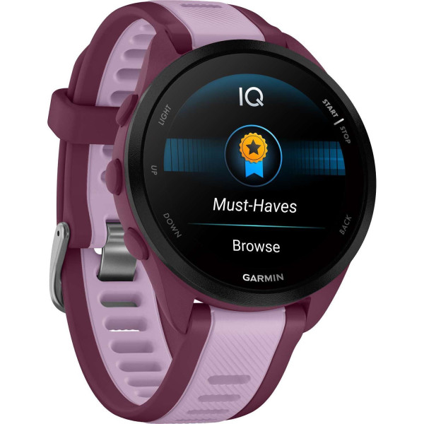Смарт-часы Garmin Forerunner 165 Music, силиконовый ремешок ягодно-сиреневый
