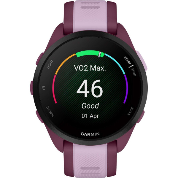 Смарт-часы Garmin Forerunner 165 Music, силиконовый ремешок ягодно-сиреневый
