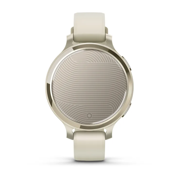 Смарт-годинник Garmin Lily 2 Active у кольорі місячне золото з силіконовим ремінцем кольору слонової кістки