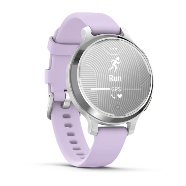 Смарт-годинник Garmin Lily 2 Active сріблястий з силіконовим ремінцем кольору фіолетовий жасмин