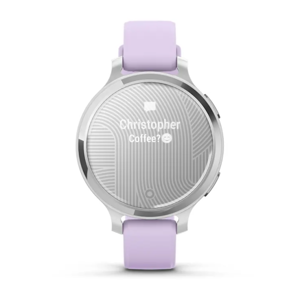 Смарт-годинник Garmin Lily 2 Active сріблястий з силіконовим ремінцем кольору фіолетовий жасмин