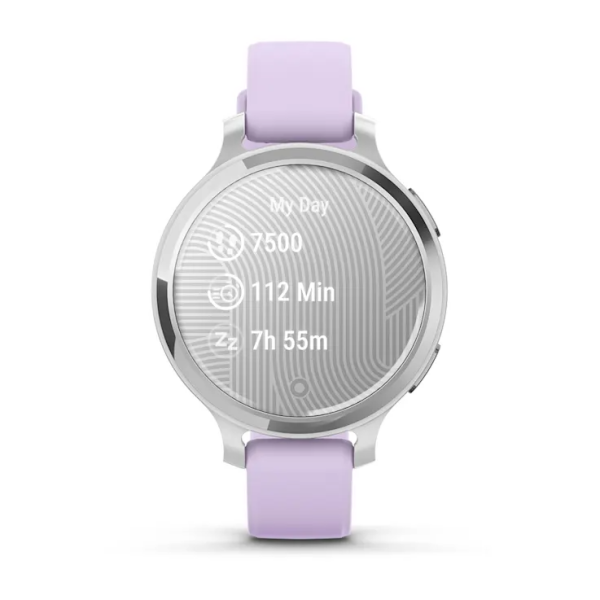 Смарт-годинник Garmin Lily 2 Active сріблястий з силіконовим ремінцем кольору фіолетовий жасмин