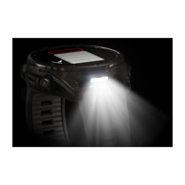 Смарт-годинник Garmin Fenix ​​8 – 43 мм, AMOLED Sapphire, титан з DLC-покриттям Carbon Gray та силіконовим ремінцем чорного/сірого кольору