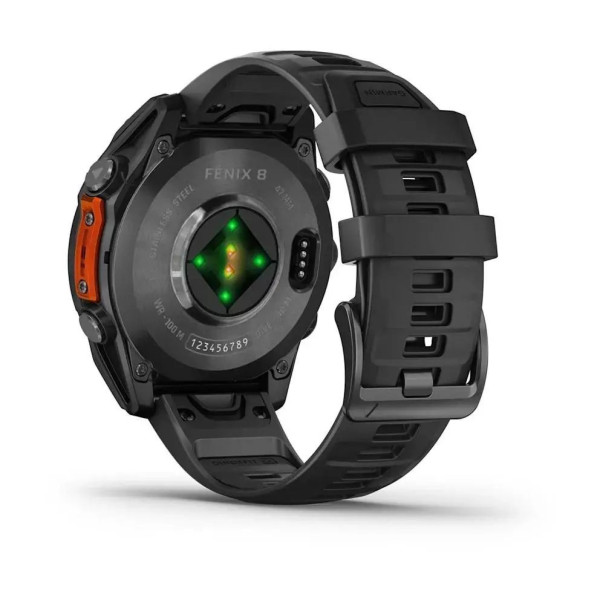 Смарт-часы Garmin Fenix 8 – 47 мм, AMOLED, сланцево-серые с черным силиконовым ремешком