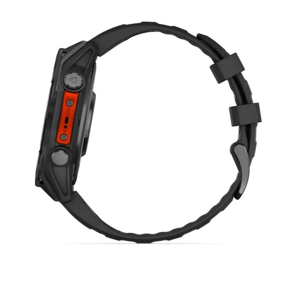Смарт-часы Garmin Fenix 8 – 47 мм, AMOLED, сланцево-серые с черным силиконовым ремешком