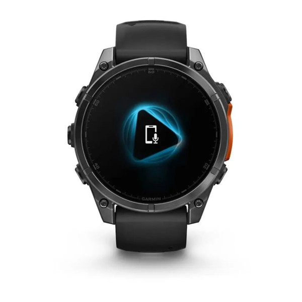 Смарт-часы Garmin Fenix 8 – 47 мм, AMOLED, сланцево-серые с черным силиконовым ремешком
