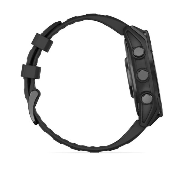 Смарт-часы Garmin Fenix 8 – 47 мм, AMOLED, сланцево-серые с черным силиконовым ремешком