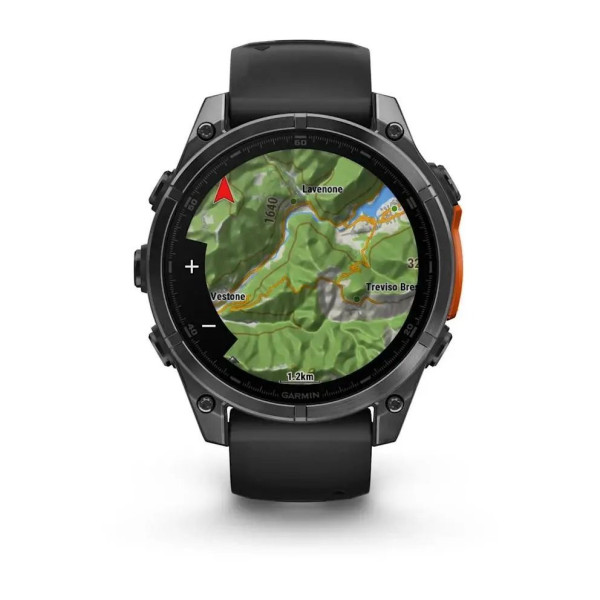 Смарт-часы Garmin Fenix 8 – 47 мм, AMOLED, сланцево-серые с черным силиконовым ремешком