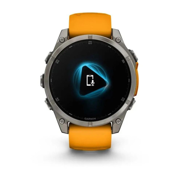 Смарт-часы Garmin Fenix 8 – 47 мм, AMOLED Sapphire, титан с силиконовым ремешком цвета Spark Orange/Graphite